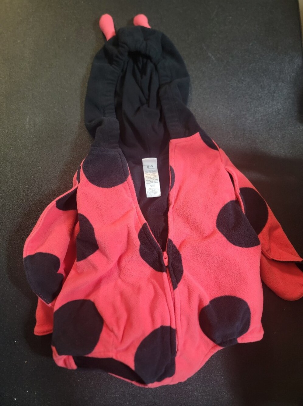 Carter's Ladybug Fleece Halloween Costume Size 6-9 Months